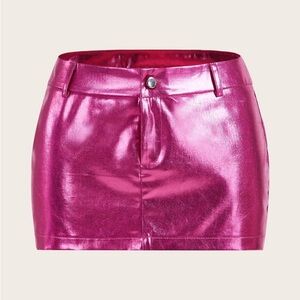 SHEIN Shimmering Fuchsia Mini Skirt